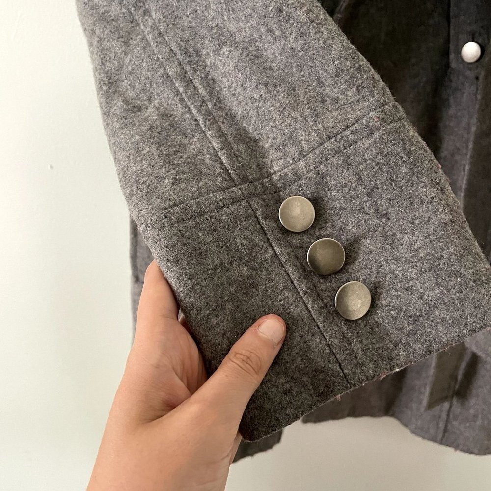 New York & Co gray peacoat comfortable warm winter fall style pockets double - Picture 5 of 7